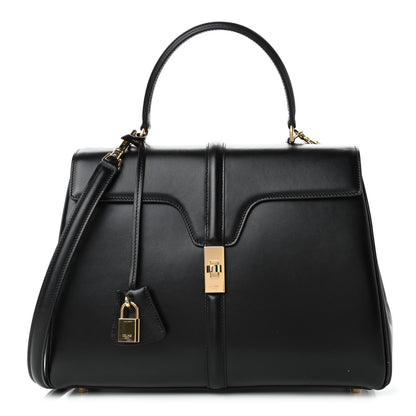 Celine Satinated Calfskin Medium 16 Top Handle Bag Black 1 of 4