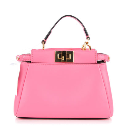Fendi Shiny Nappa Micro Peekaboo Iconic Satchel Rosa Fluo 1 of 7