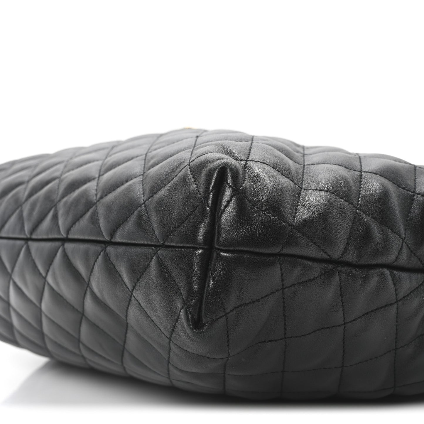 Lambskin Quilted Maxi Icare Shopping Tote Black