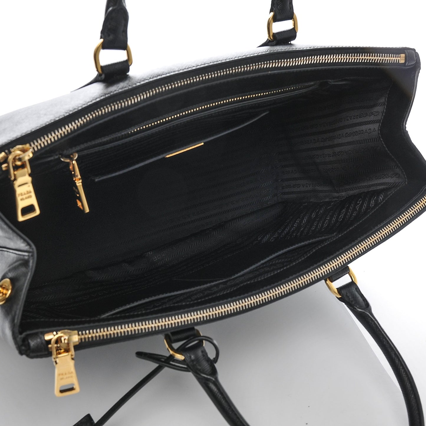 Saffiano Large Galleria Double Zip Tote Black