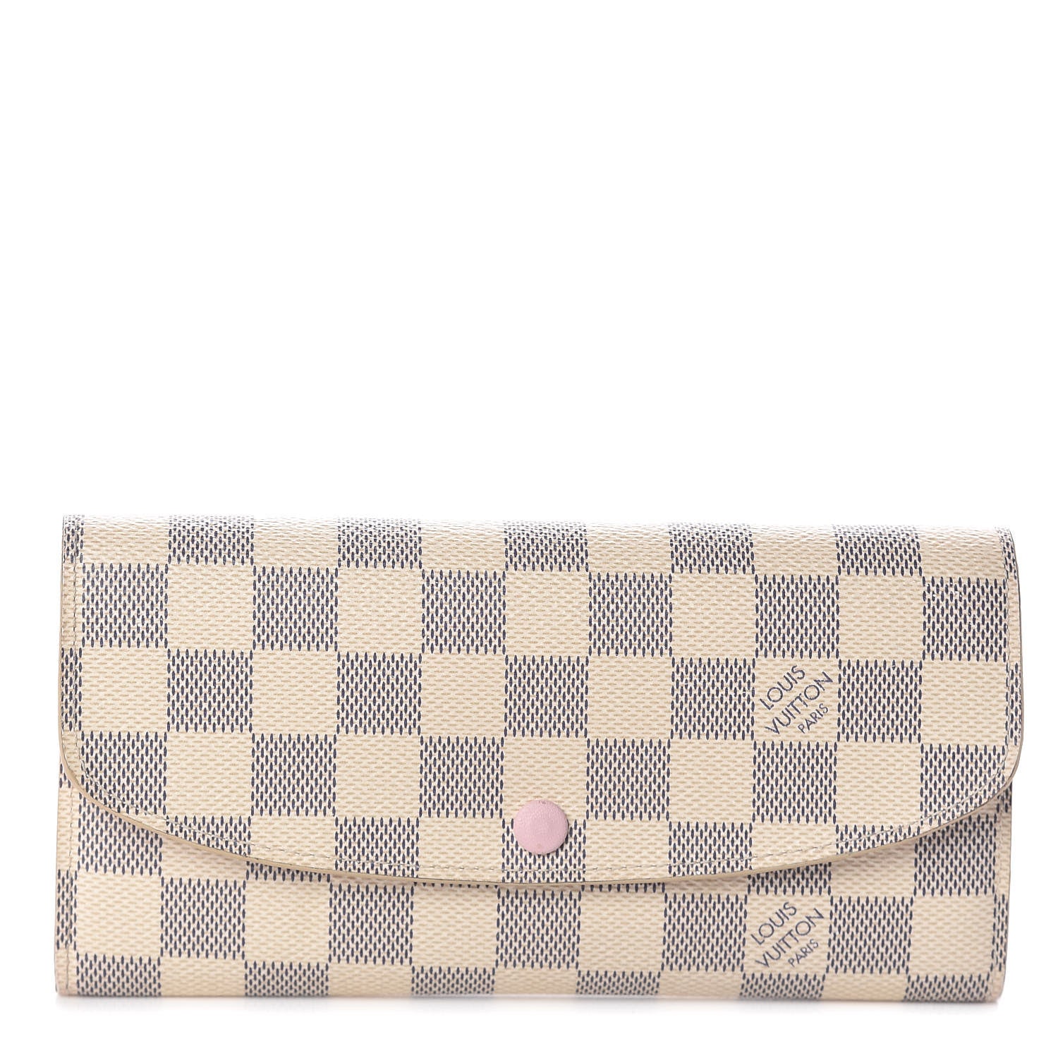 Louis Vuitton Damier Azur Emilie Wallet Rose Ballerine 1 of 7