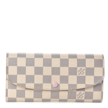 Louis Vuitton Damier Azur Emilie Wallet Rose Ballerine 1 of 7