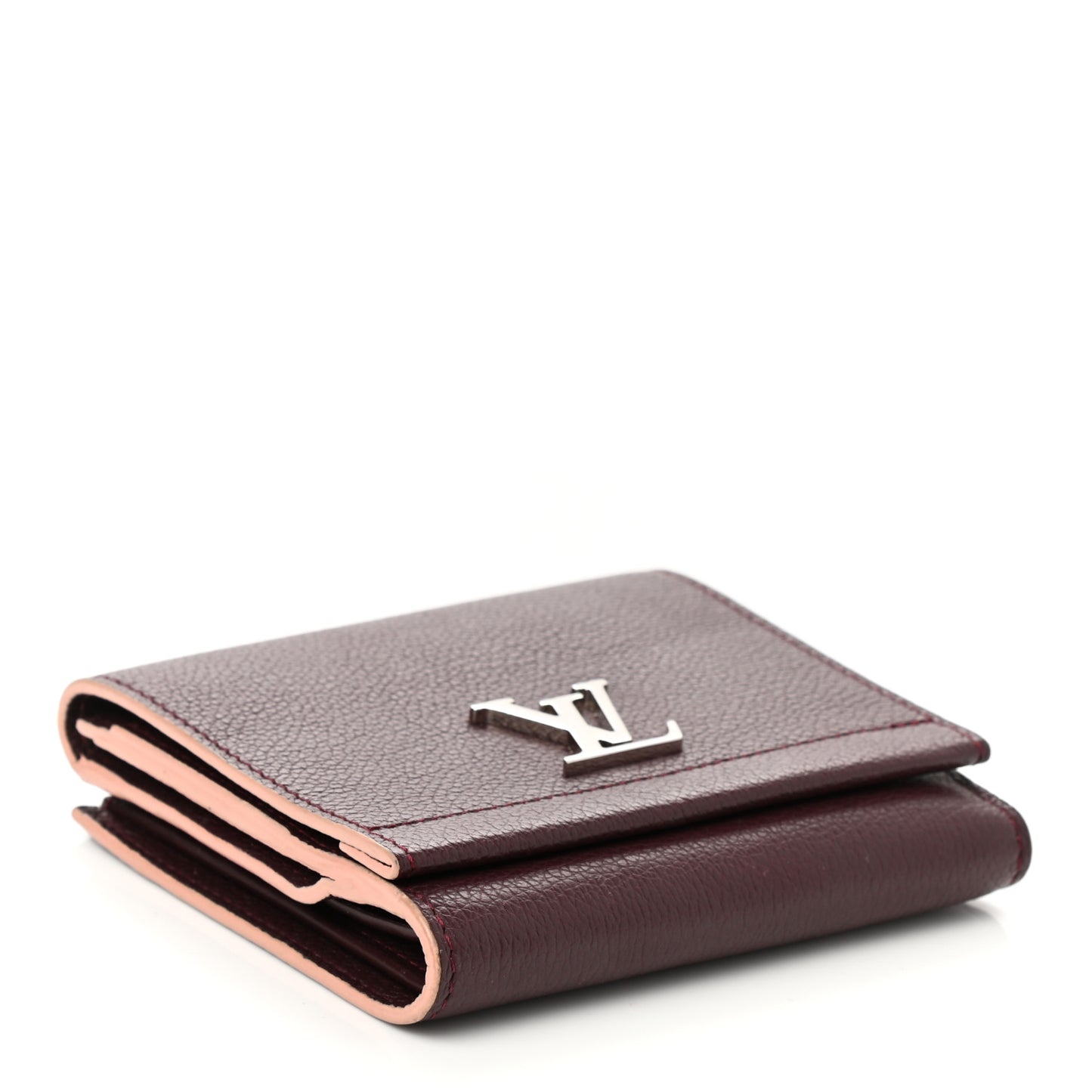 Calfskin LockMe II Compact Wallet Prune