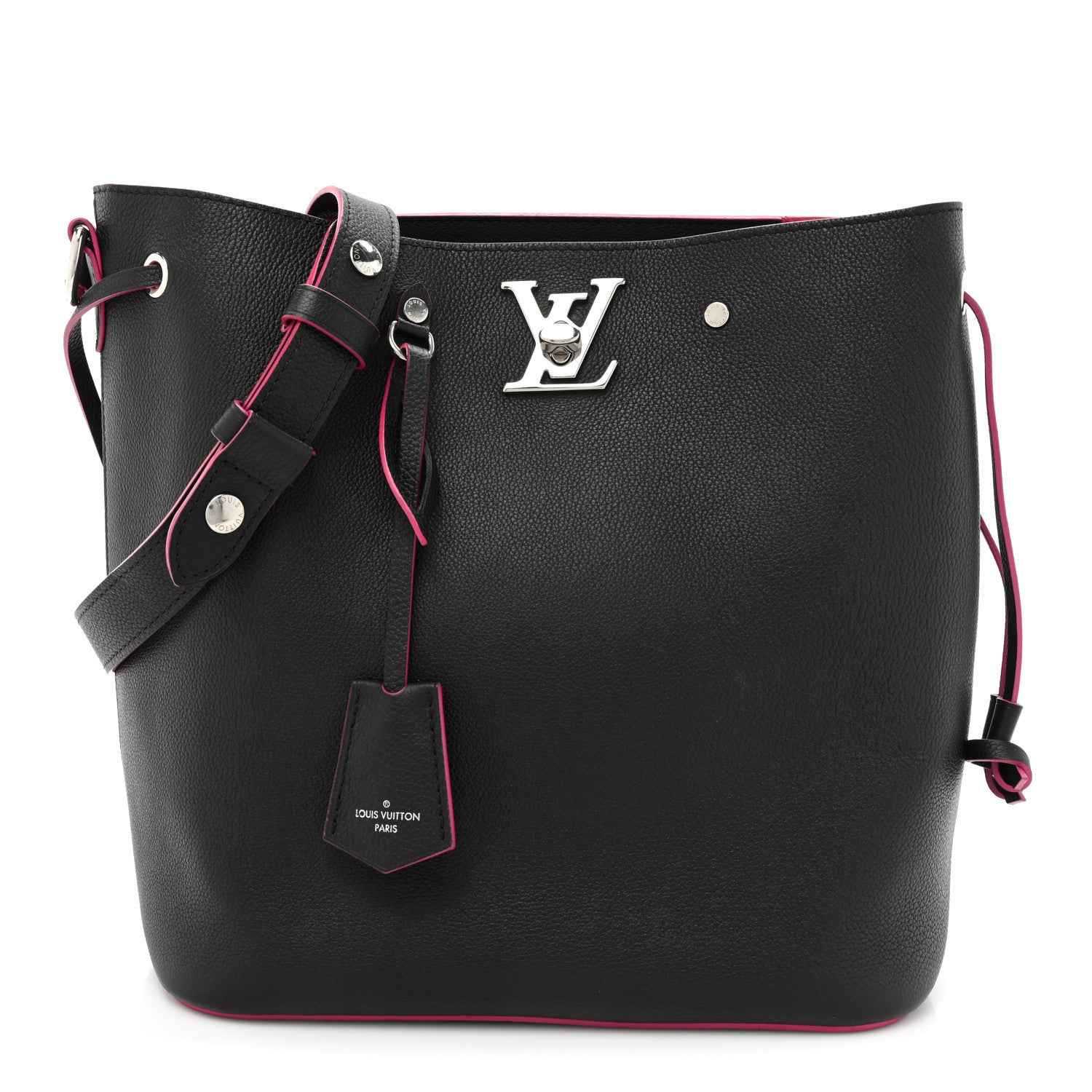 Louis Vuitton Calfskin Lockme Bucket Black 1 of 13