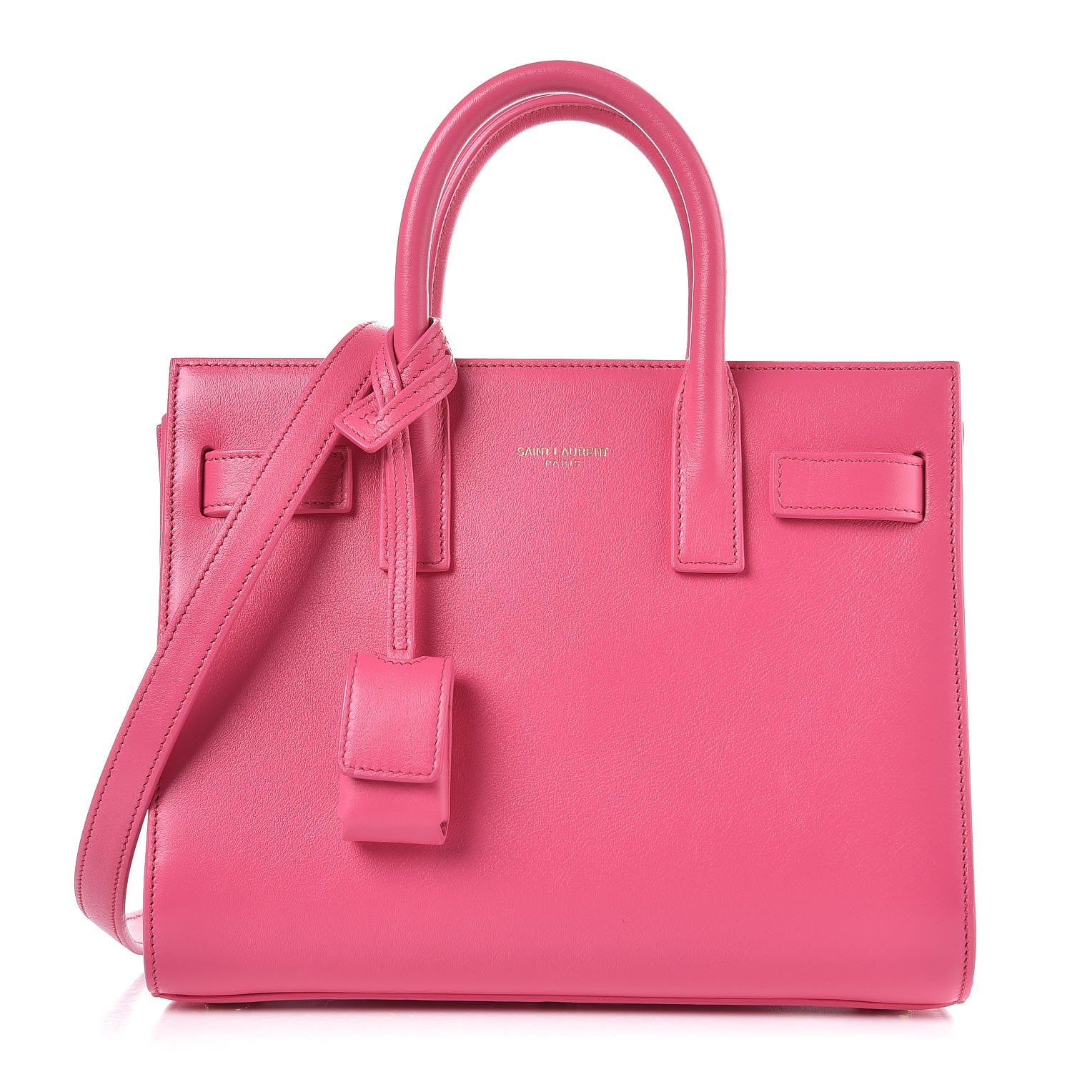 Saint Laurent Calfskin Nano Sac De Jour Lipstick Fuchsia 1 of 6