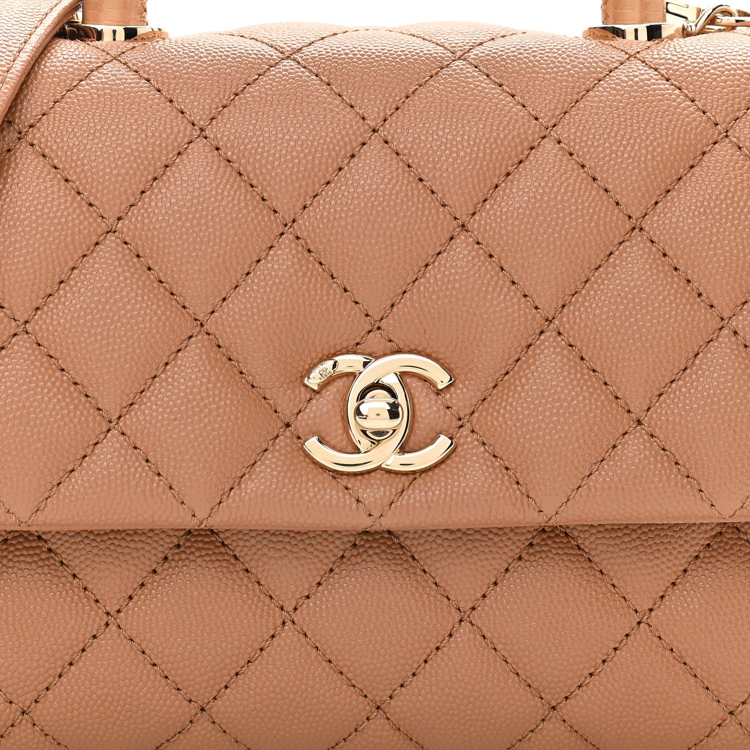 Chanel Caviar Quilted Lizard Embossed Mini Coco Handle Flap Brown 8 of 11
