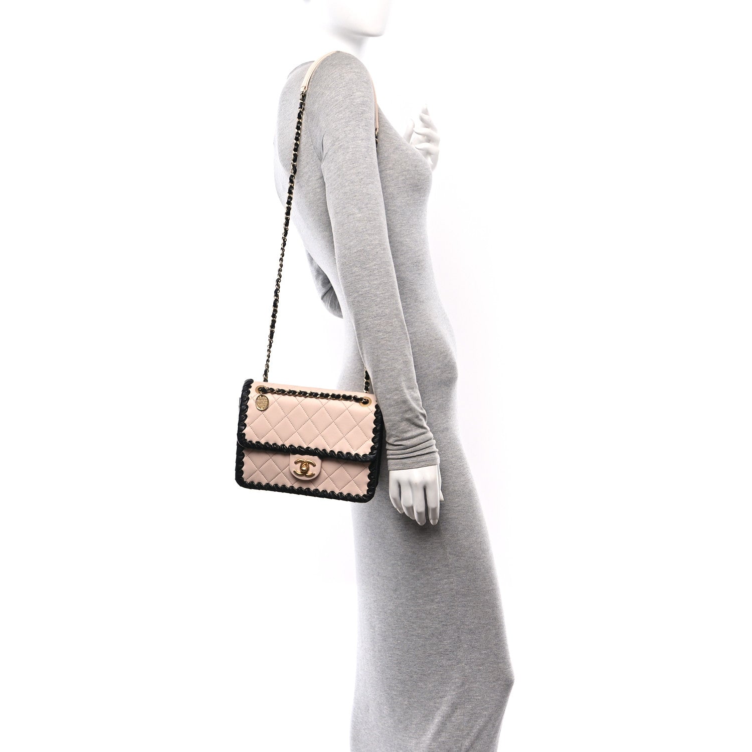 Chanel Braided Calfskin My Own Frame Flap Light Beige Black 2 of 10