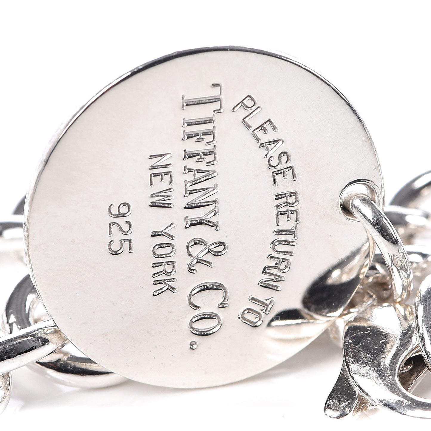 Sterling Silver Return to Round Tag Charm Bracelet