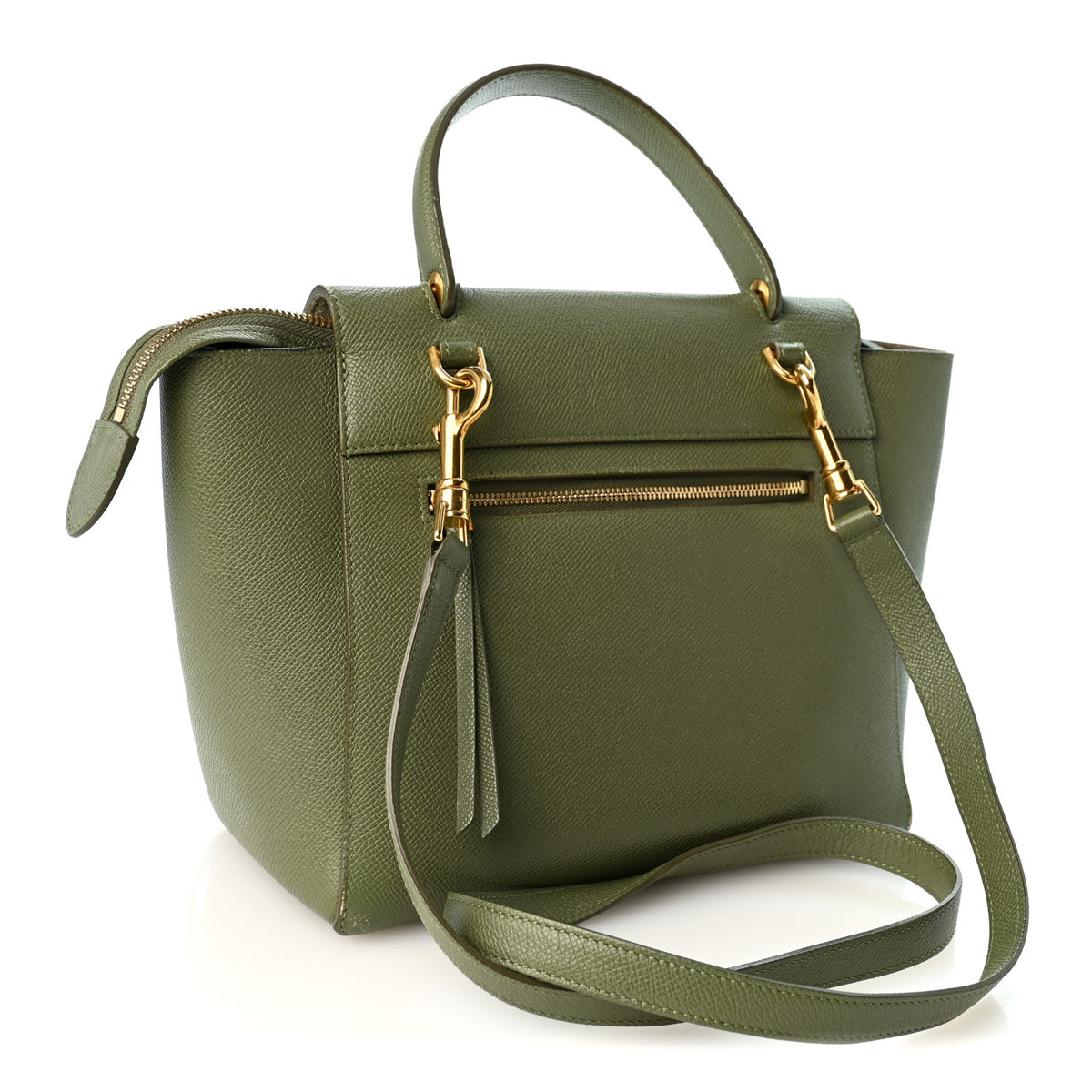 Celine Grained Calfskin Micro Belt Bag Army Green 2 of 10