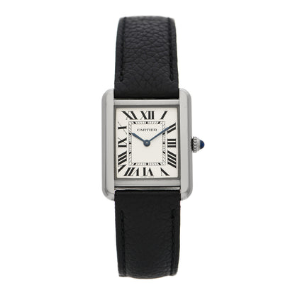 Cartier Stainless Steel Calfskin 24mm Tank Solo Quartz Watch 1 of 6