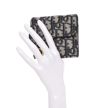 Christian Dior Oblique Saddle Lotus Wallet Blue 2 of 8