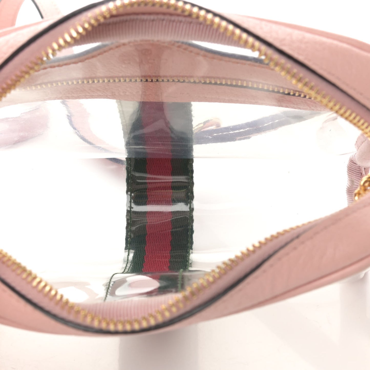 Vinyl Web Mini Ophidia Transparent Shoulder Bag Perfect Pink