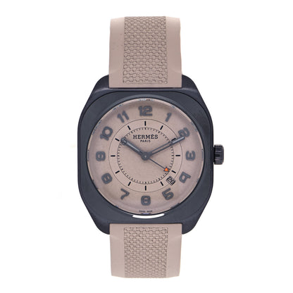Hermes Titanium Rubber 39mm H08 Special Edition Automatic Watch Taupe 1 of 5