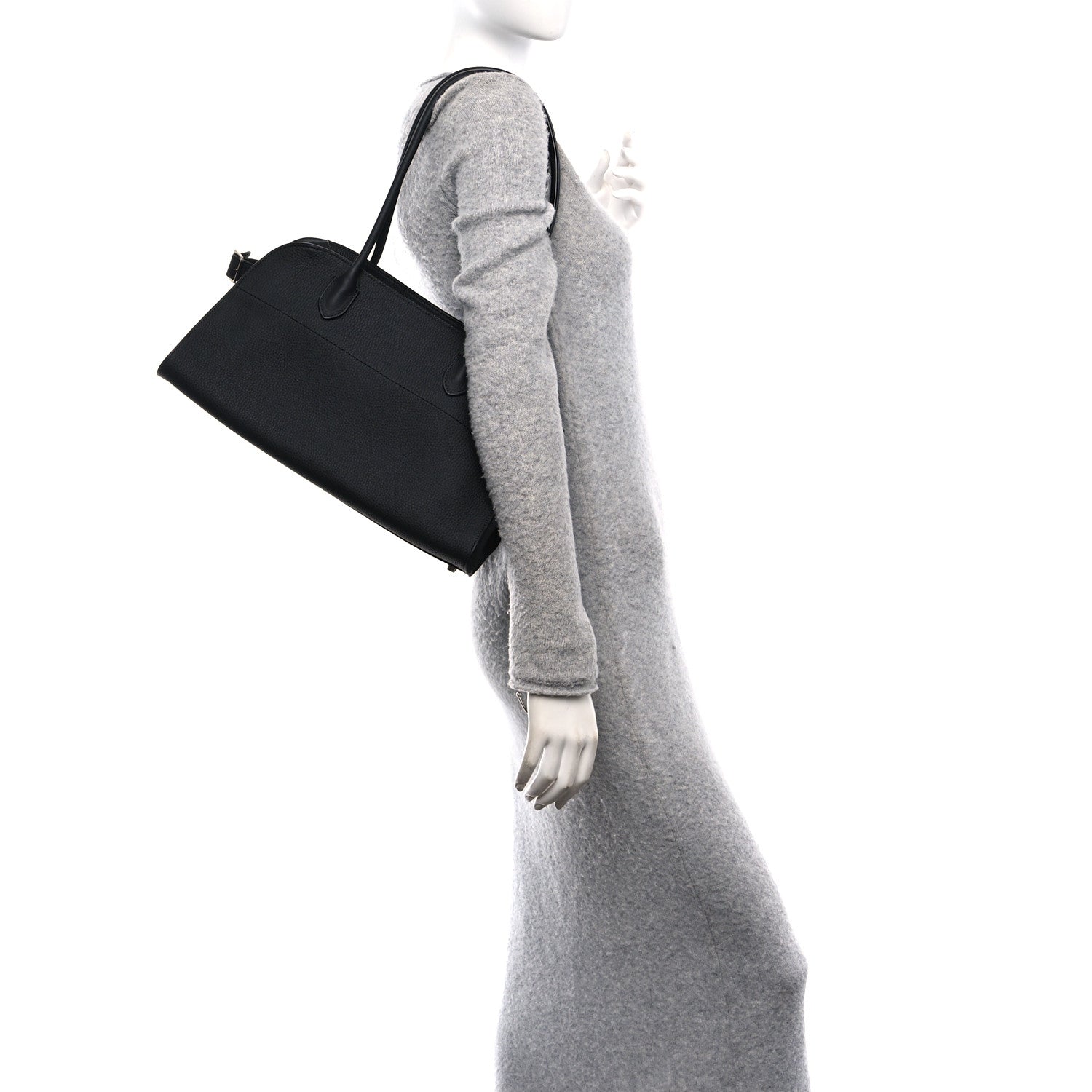 The Row Grained Calfskin Margaux Shoulder 12 Black 3 of 9