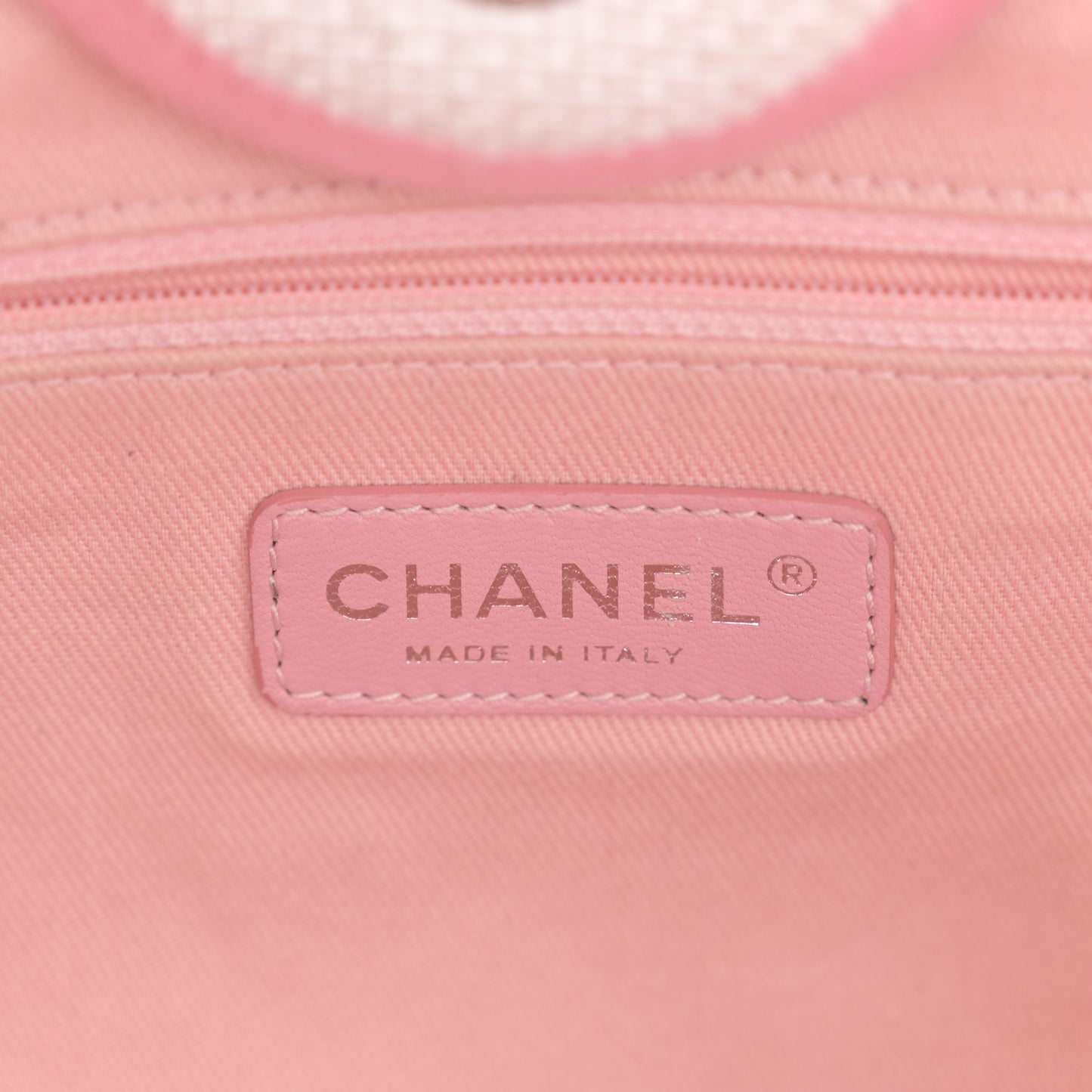 Woven Straw Raffia Medium Deauville Tote Pink