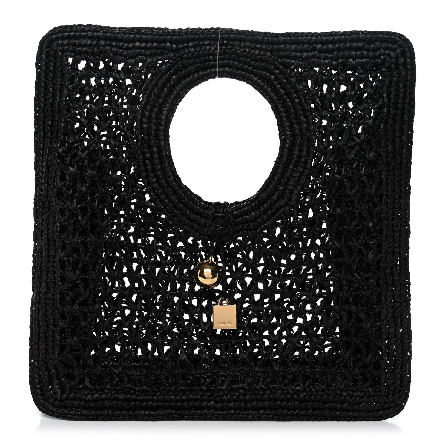 Jacquemus Raffia Le Petite Carre Spiaggia Square Tote Black 1 of 10