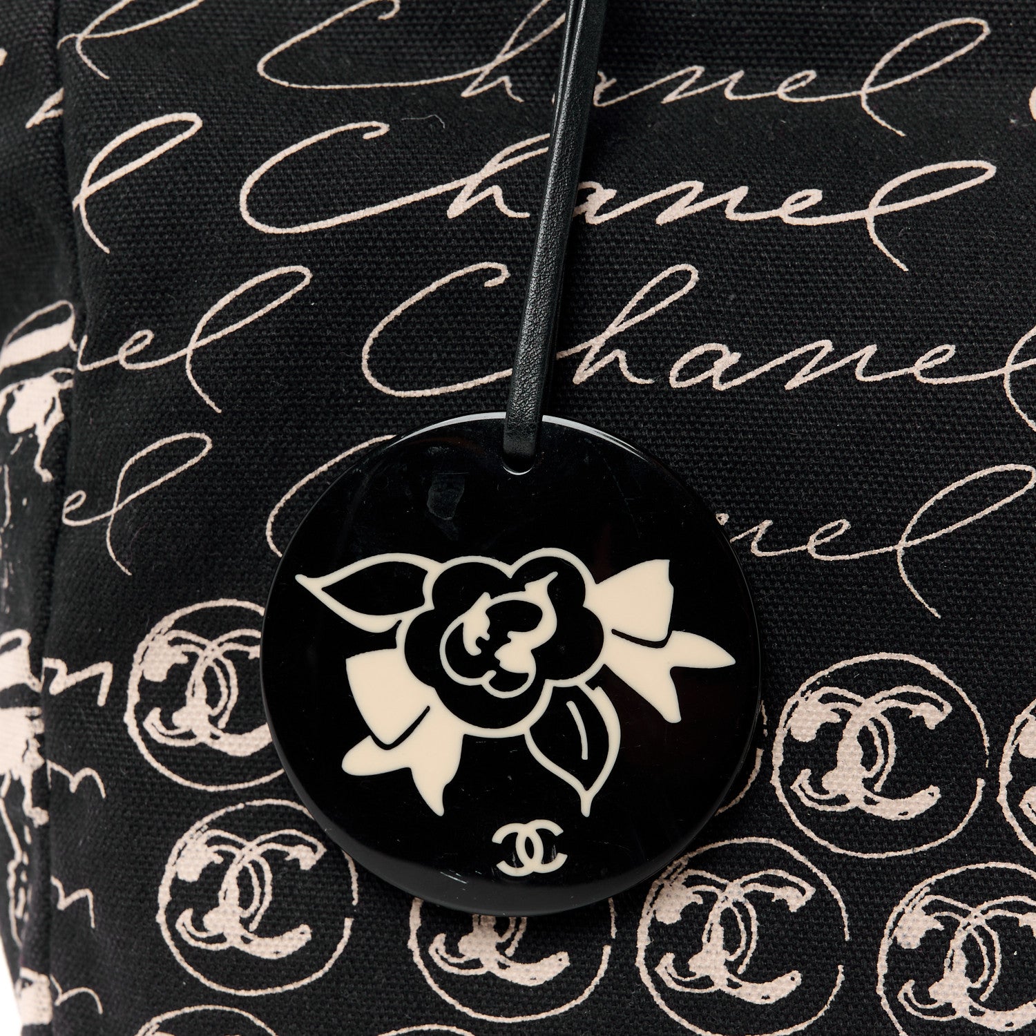 Chanel Canvas Camellia Flower Tote Black 11 of 11