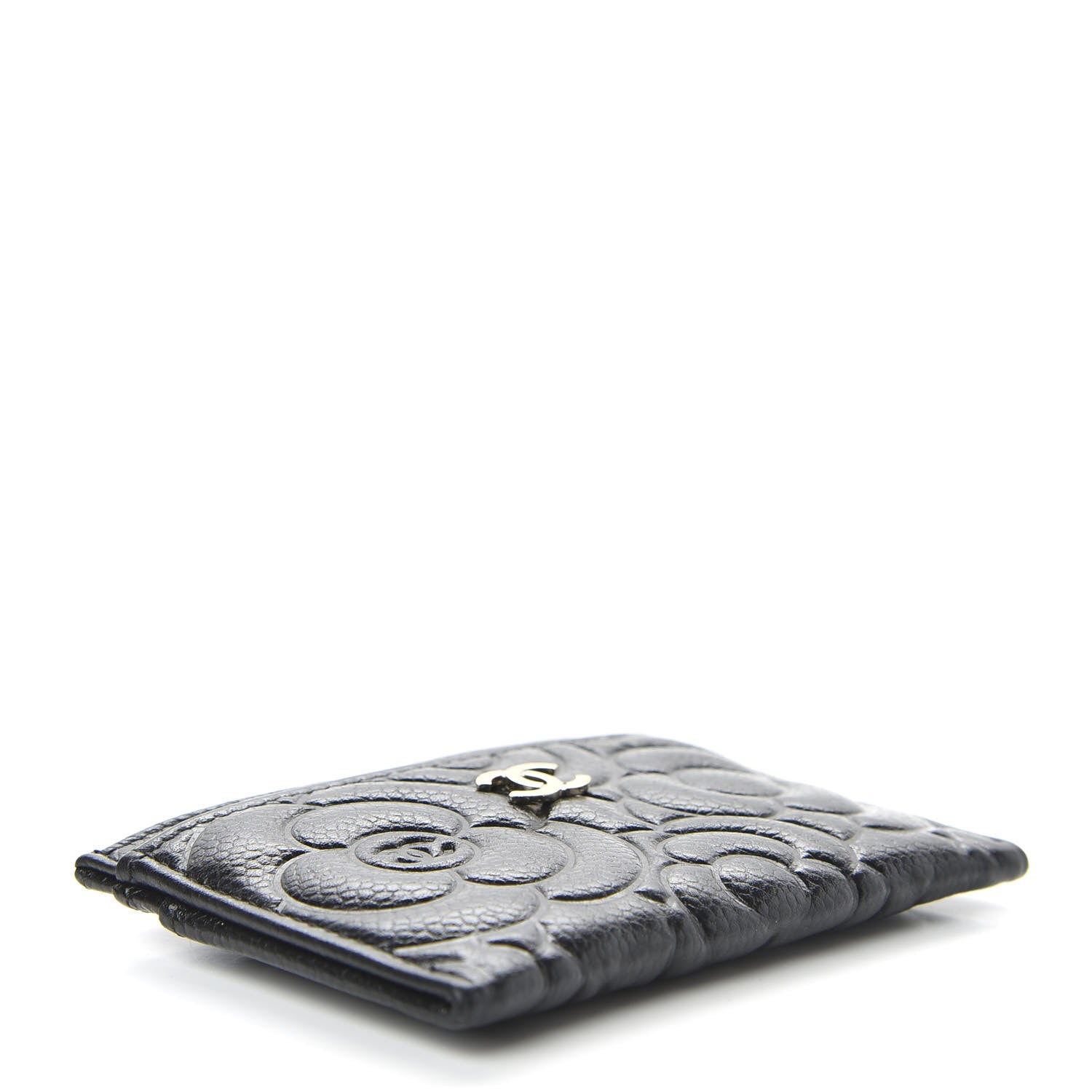 Chanel Caviar Camellia Embossed Card Holder Black 4 of 7