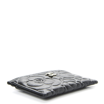 Chanel Caviar Camellia Embossed Card Holder Black 4 of 7