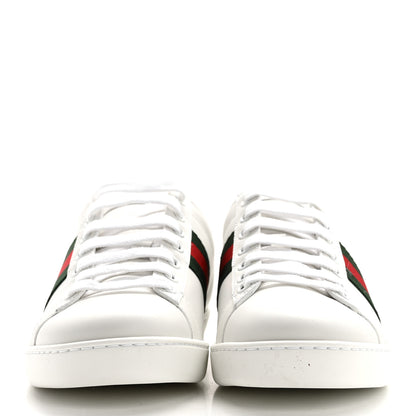 Gucci Calfskin Crocodile Web Womens Ace Sneakers 37 White Green 2 of 9