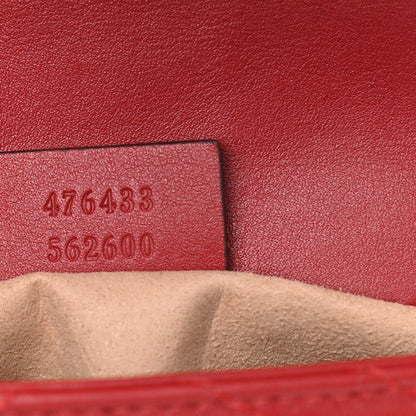 Gucci Calfskin Matelasse Super Mini GG Marmont Shoulder Bag Hibiscus Red 7 of 10