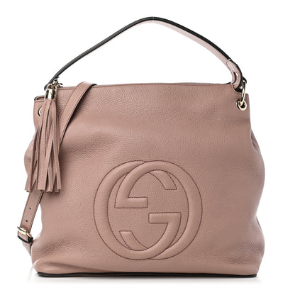 Gucci Pebbled Calfskin Large Soho Hobo Camelia 1 of 9