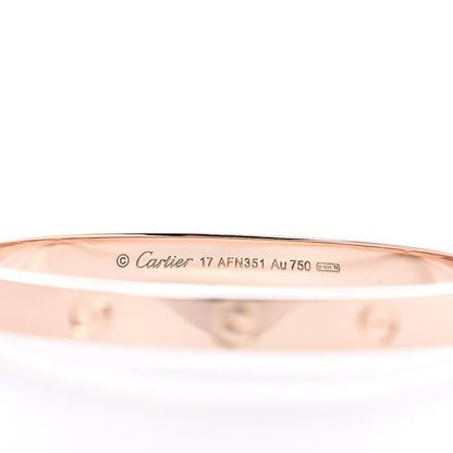 Cartier 18K Pink Gold LOVE Bracelet 17 5 of 6