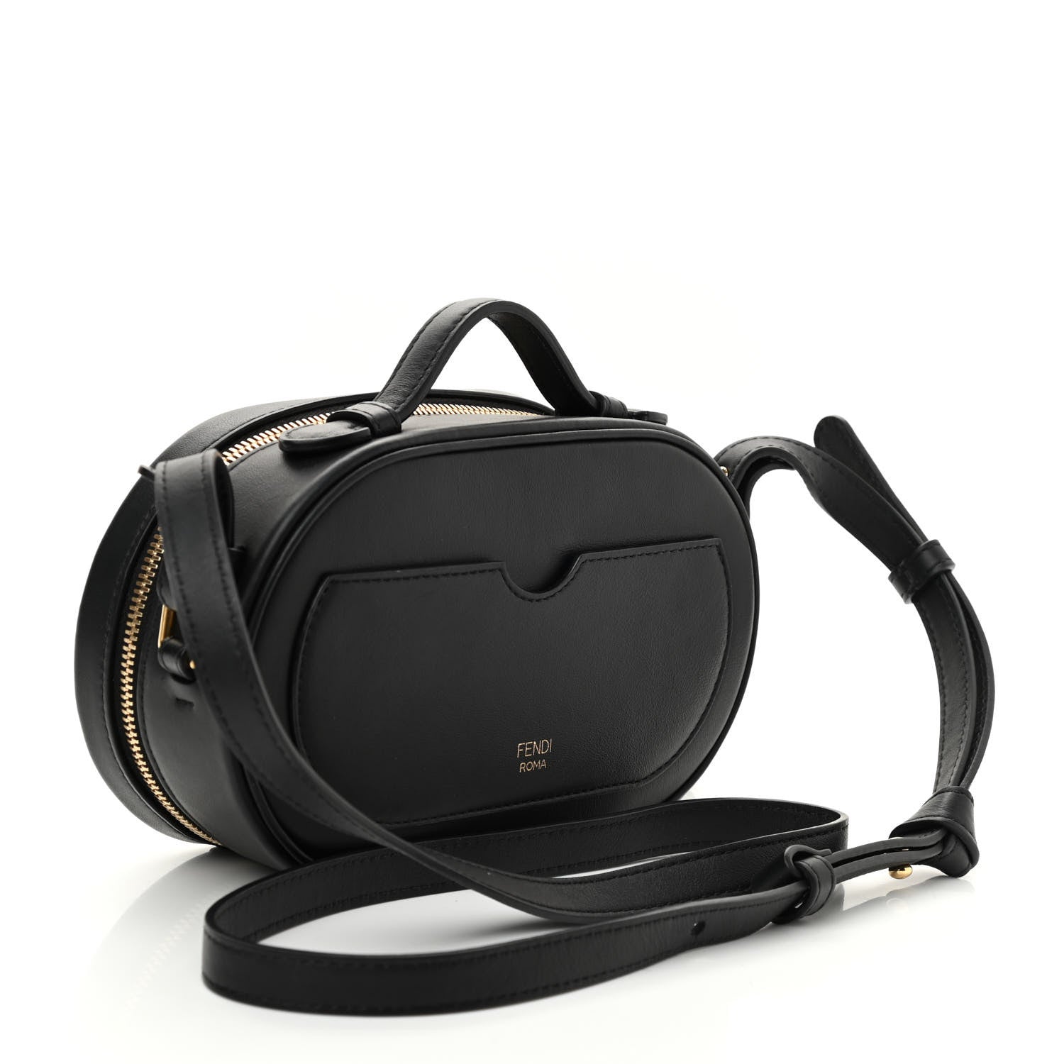 Fendi Vitello Grace Matte Mini O'Lock Camera Case Black 3 of 11