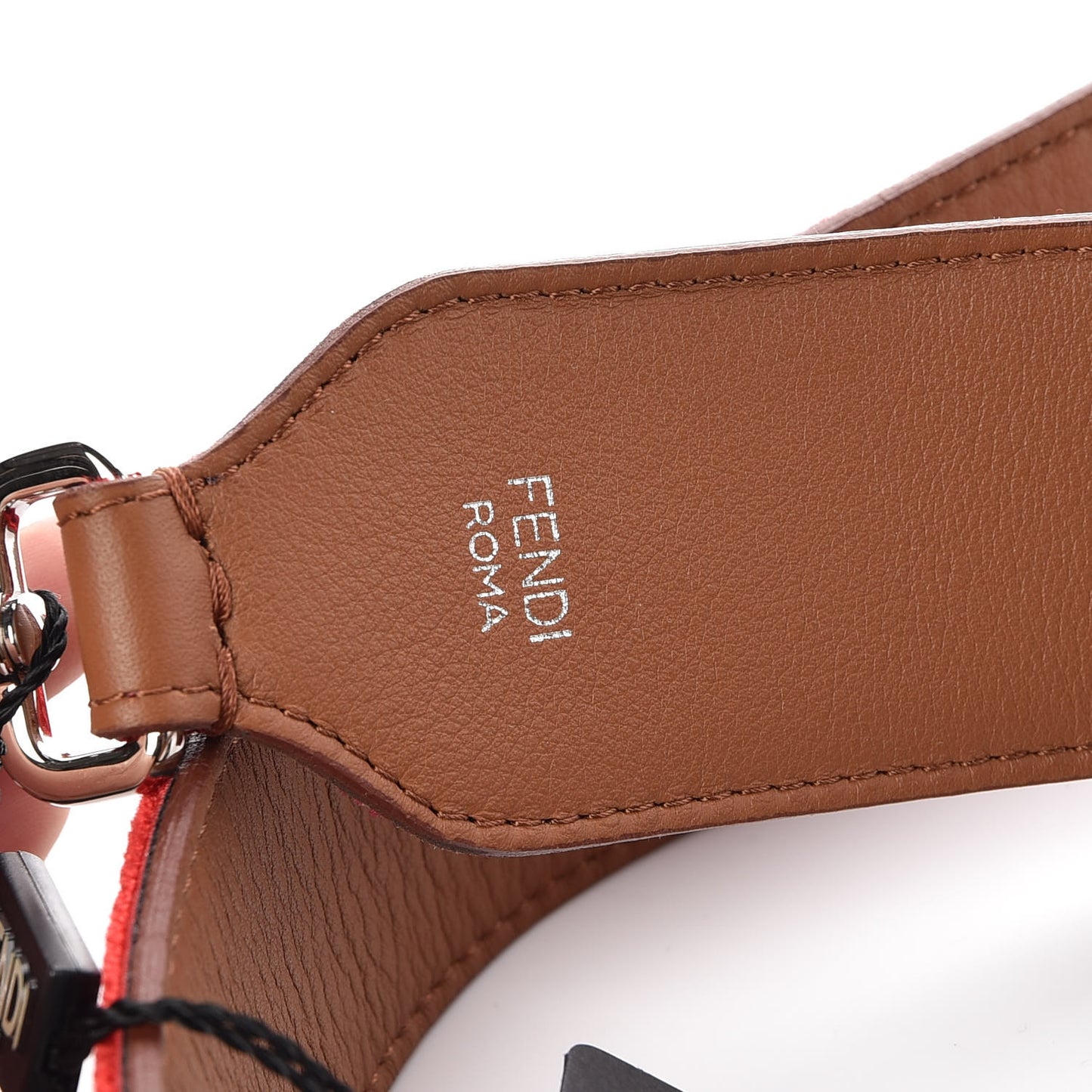 Velvet Tapestry Calfskin FF Strap You Rosso Corteccia