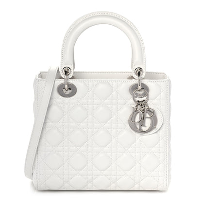 Christian Dior Lambskin Cannage Medium Lady Dior White 1 of 10