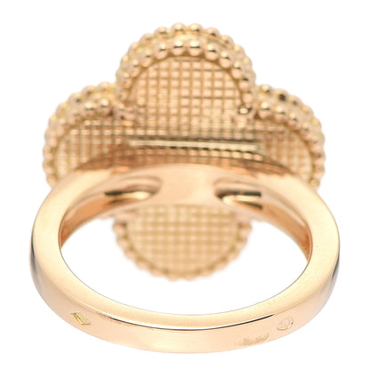 Van Cleef & Arpels 18K Yellow Gold Malachite Magic Alhambra Ring 54 7 4 of 7