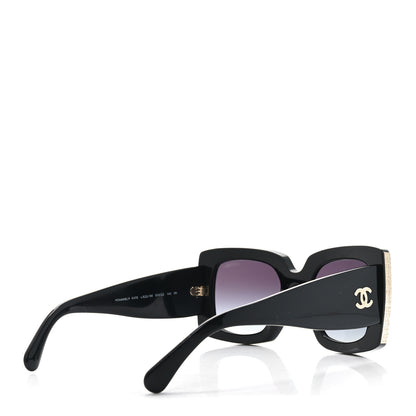 Chanel Acetate Rectangle Sunglasses 5435 Black 3 of 7
