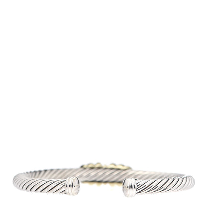 David Yurman Sterling Silver 14K Yellow Gold Iolite Garnet 5mm Renaissance Cable Station Bracelet 3 of 5