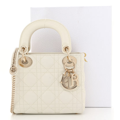 Christian Dior Lambskin Cannage Mini Lady Dior White 11 of 11