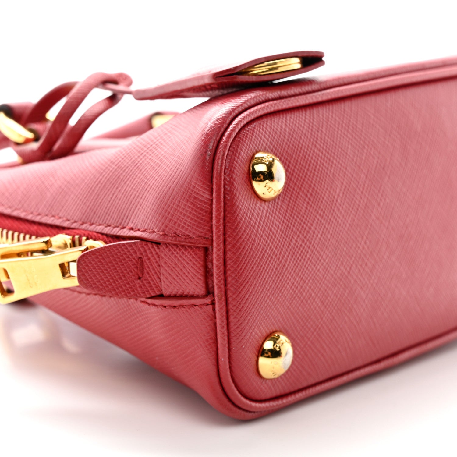 Prada Saffiano Lux Mini Promenade Tote Fuoco 8 of 10