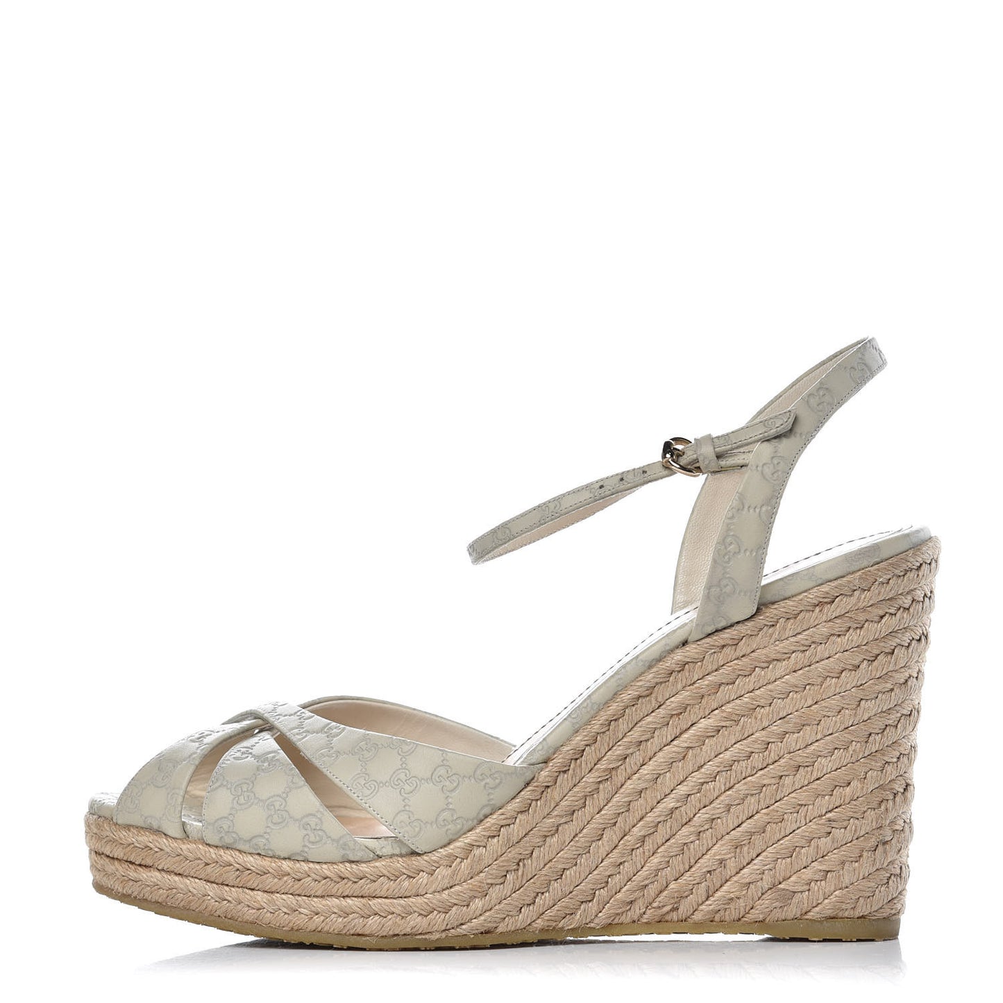 Microguccissima Penelope Espadrille Wedge 41.5 Off White