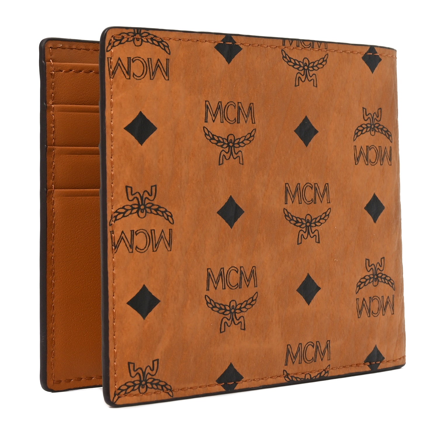 MCM Visetos Small Flap Wallet Cognac 1792177 – FASHIONPHILE