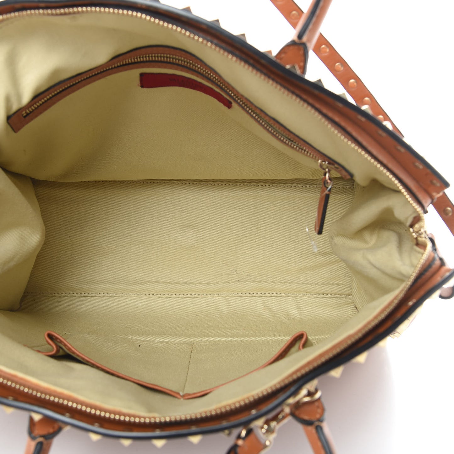 Vitello Rockstud Dome Shopper Light Cuir
