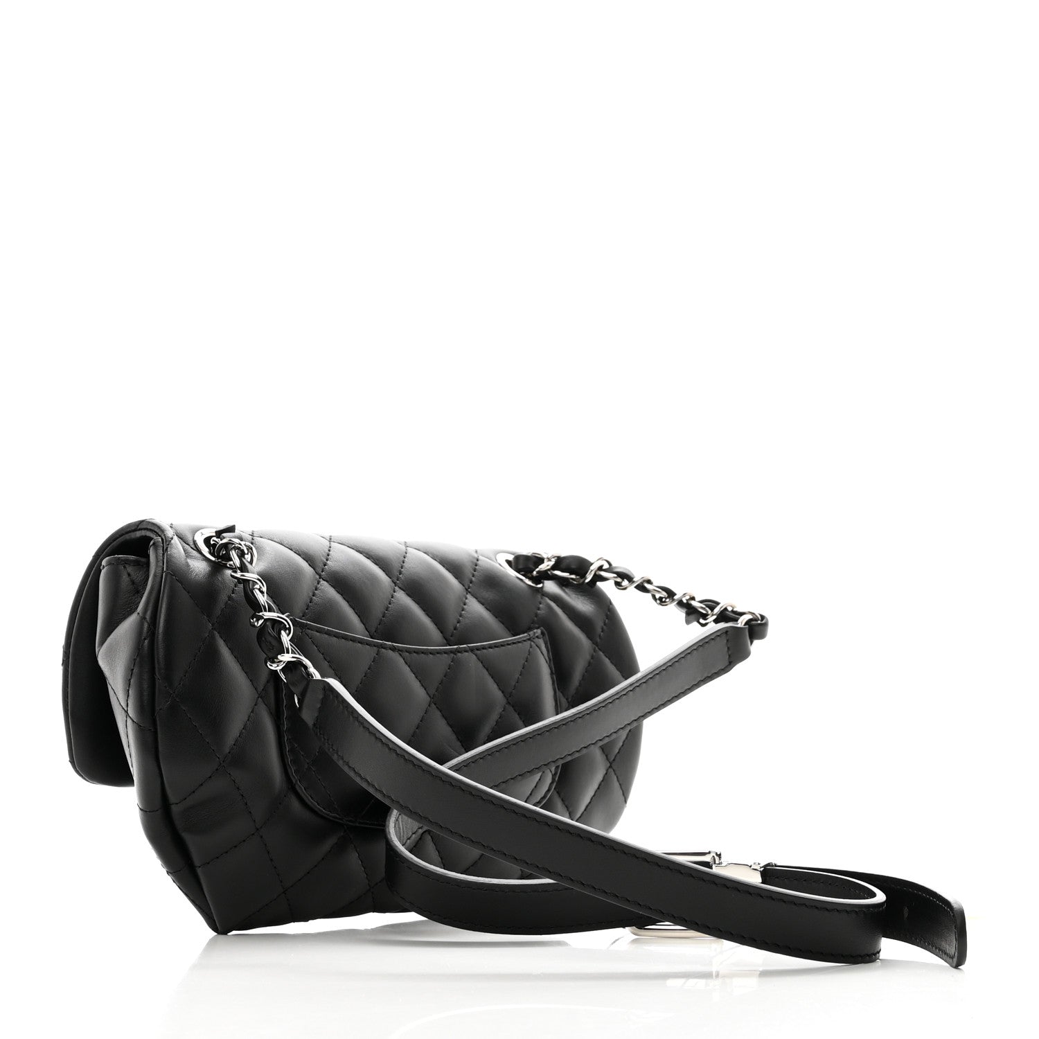 Chanel Calfskin Quilted CC Uniform Flap Belt Bag Black 3 of 9