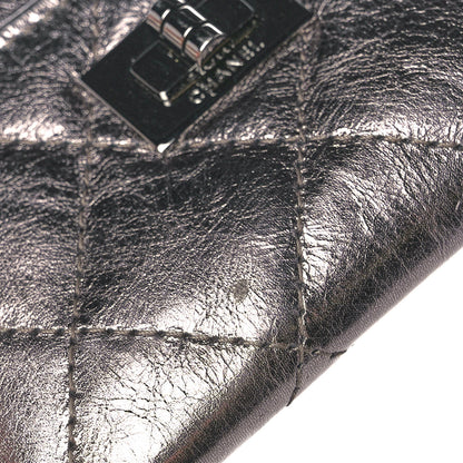 Chanel Metallic Aged Calfskin Quilted Reissue Card Holder Silver 7 of 10