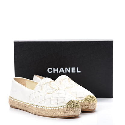 Chanel Fabric Biarritz CC Espadrilles 39 White Gold 10 of 10