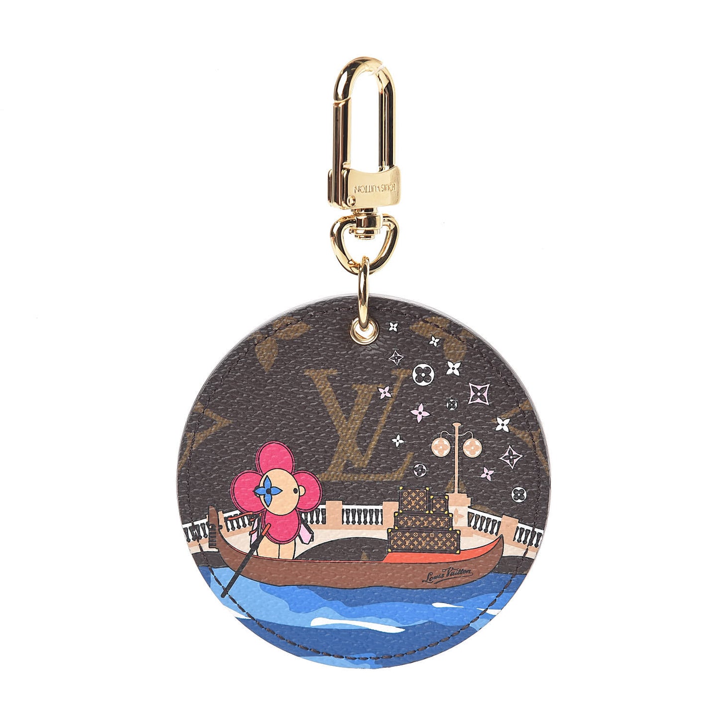 Monogram 2019 Christmas Animation Venice Bag Charm Key Ring Blue