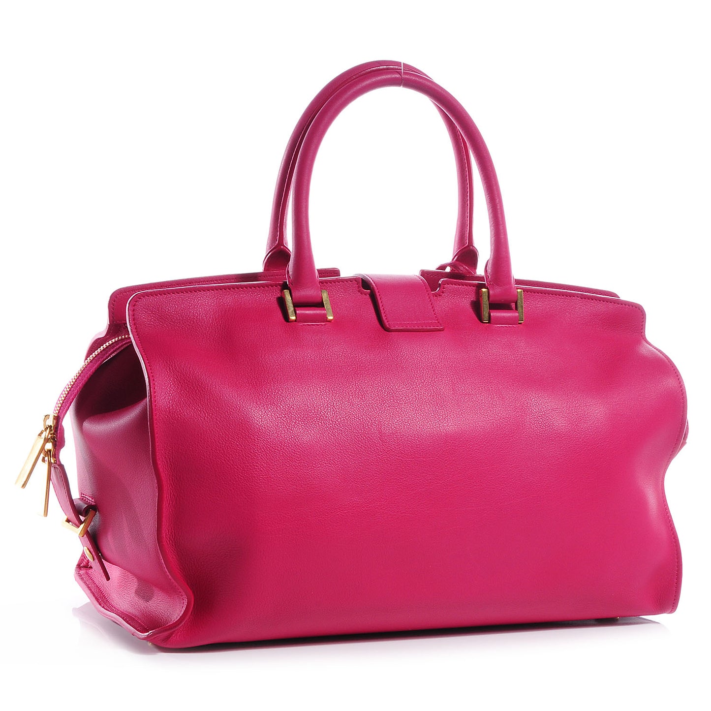 Leather Medium Classic Cabas Y Bag Fuchsia