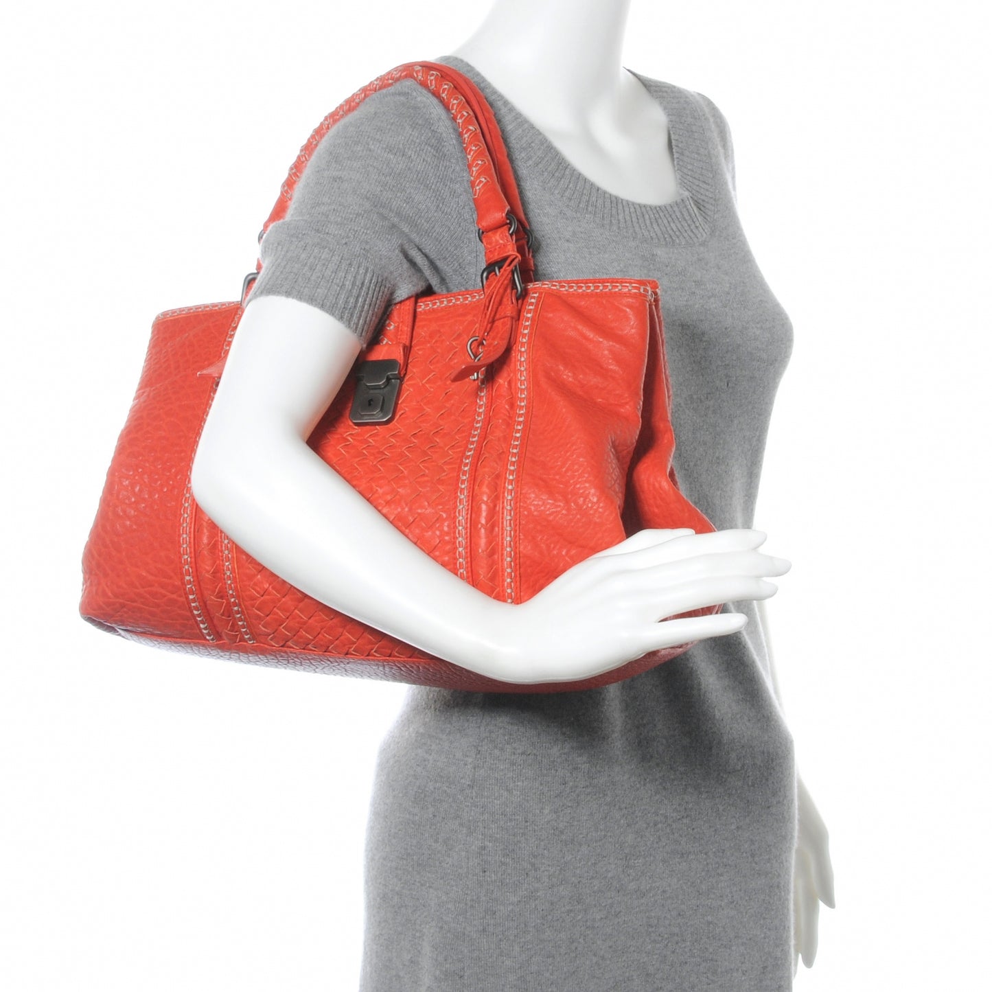 Nappa Intrecciato Punto Mocassino Roma Tote Fire
