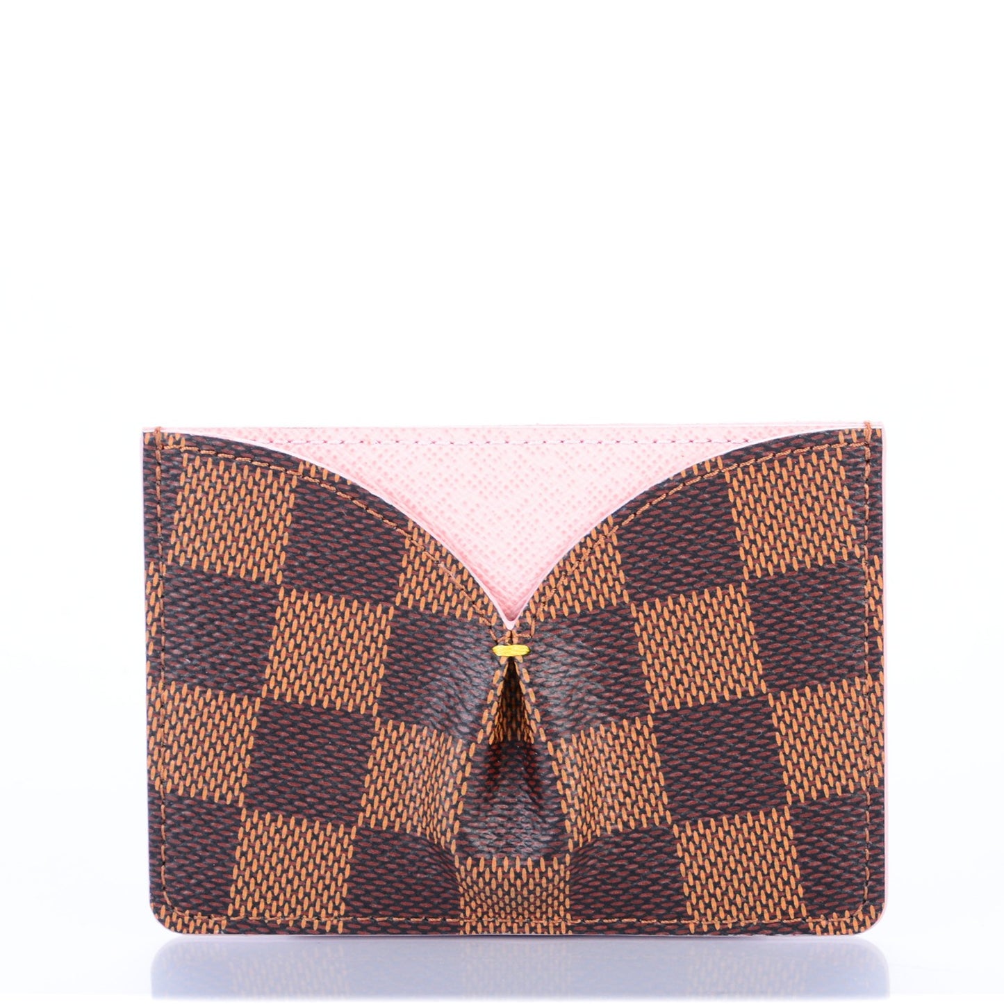Damier Ebene Caissa Card Holder Rose Ballerine