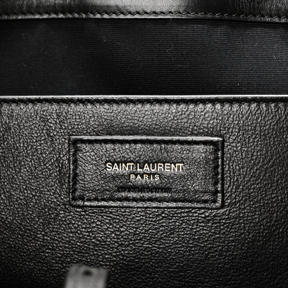 Saint Laurent Calfskin Raffia Medium Shopper Tote  Naturale Black 6 of 9