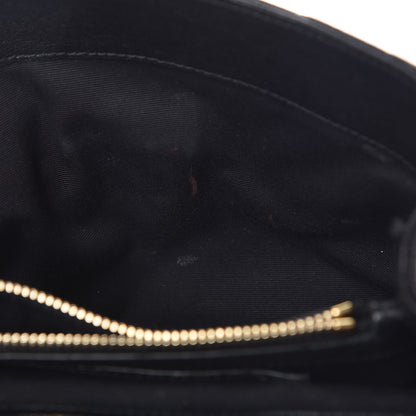 Saint Laurent Sheepskin Matelasse Chevron Monogram Medium College Bag Black 9 of 14