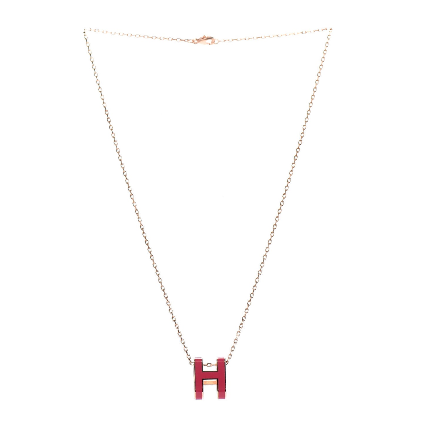 Lacquered Rose Gold Pop H Pendant Necklace Rose Extreme