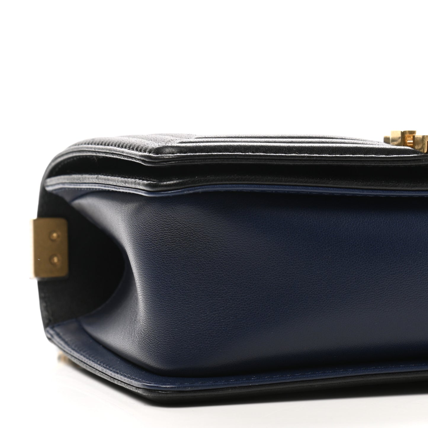 Lambskin Quilted Medium Boy Flap Black Blue