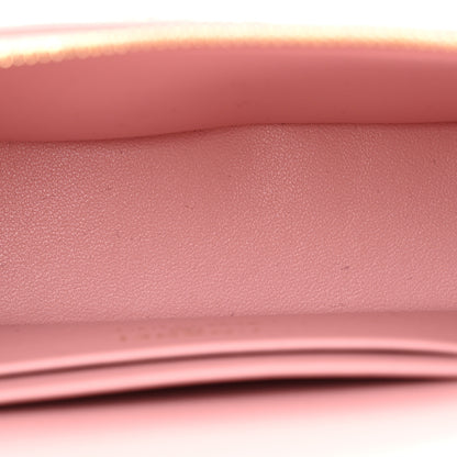 Chanel Calfskin Crocodile Embossed Crococo Top Handle Slim Vanity Case With Chain Light Pink 5 of 12